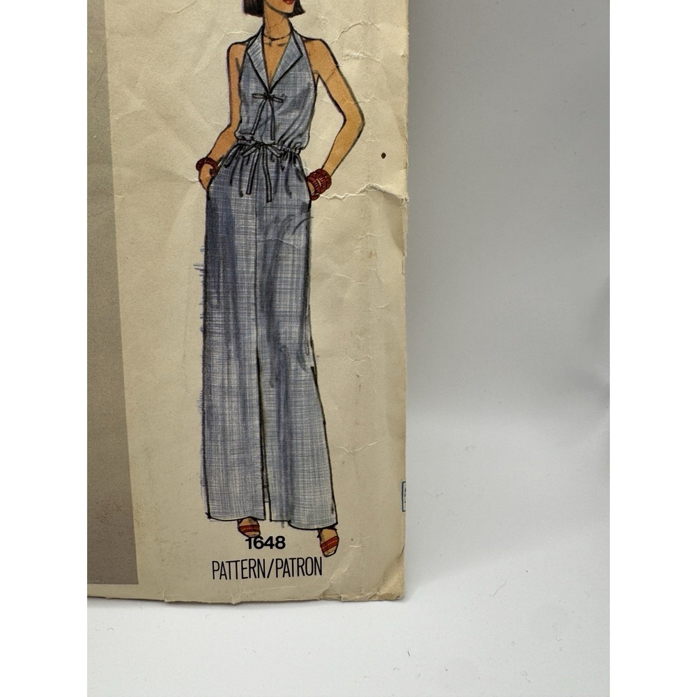 Vogue 1648 Christian Dior Paris Original Halter Dress Pattern Sz 10 Cut 1970s - Picture 3 of 15